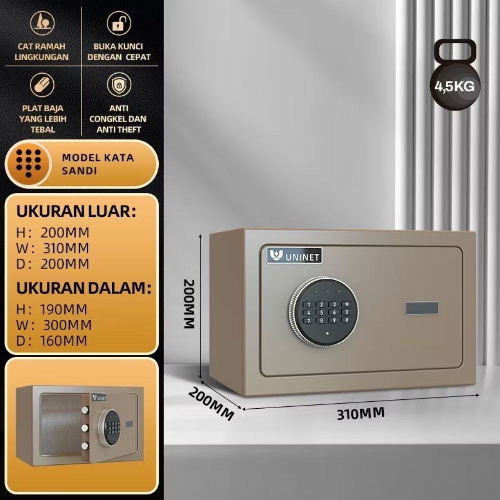 UNINET Brankas mini pin, Brankas uang, brankas emas