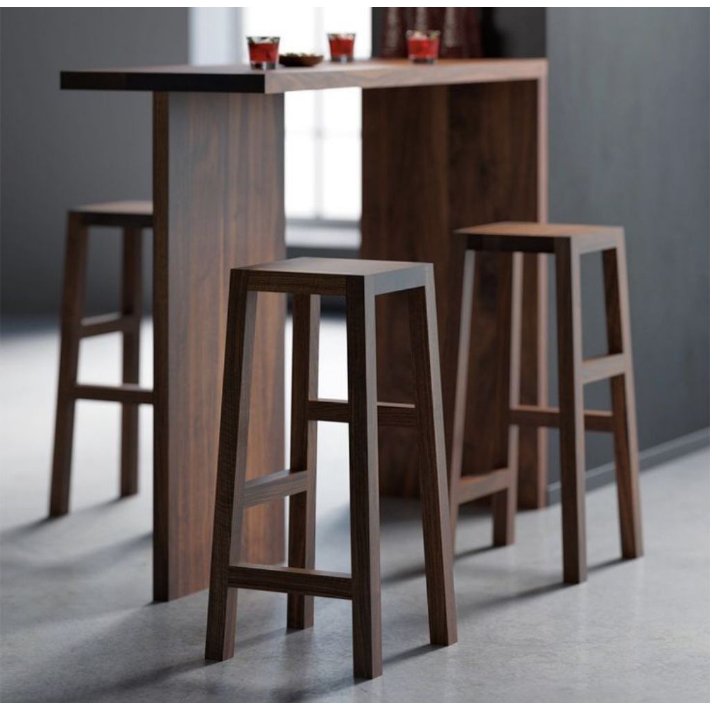 Meja Bar Dapur/Rumah Minimalis + Kursi Tinggi Kayu Solid