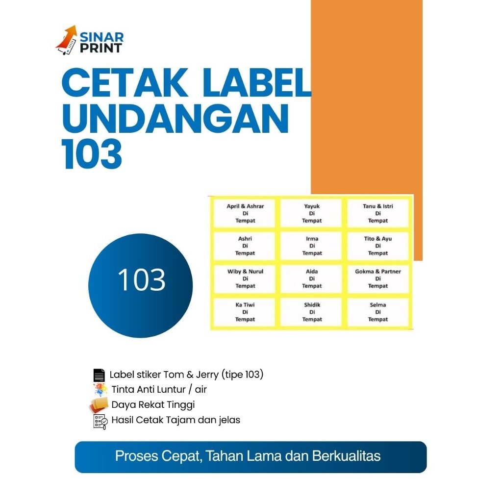 PRINT LABEL UNDANGAN 103 Tom & Jerry