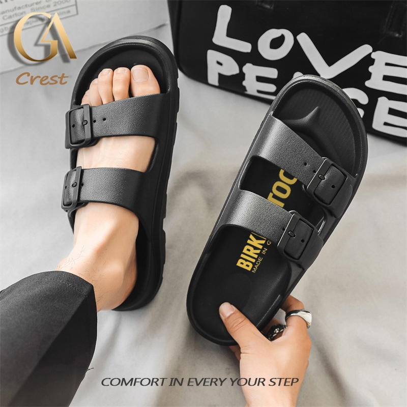 Sandal Pria Keren Sandal Selop Pria Ban dua Bahan Karet Anti Sandal Pria Keren Kekinian Korean