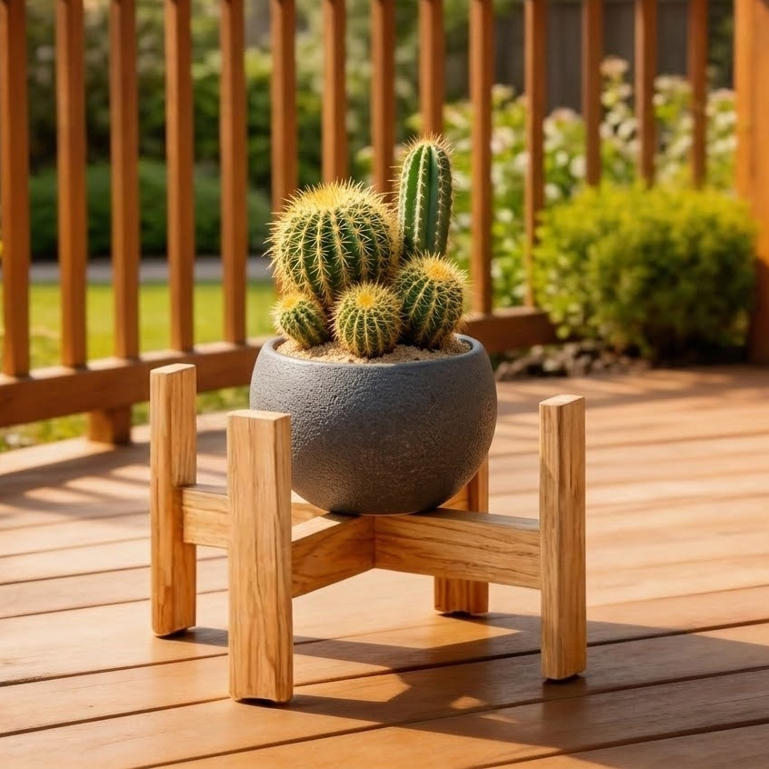 Dudukan Pot Bunga Stand Kayu Pinus Tempat Pot Bunga Tanaman Hias Aesthetic