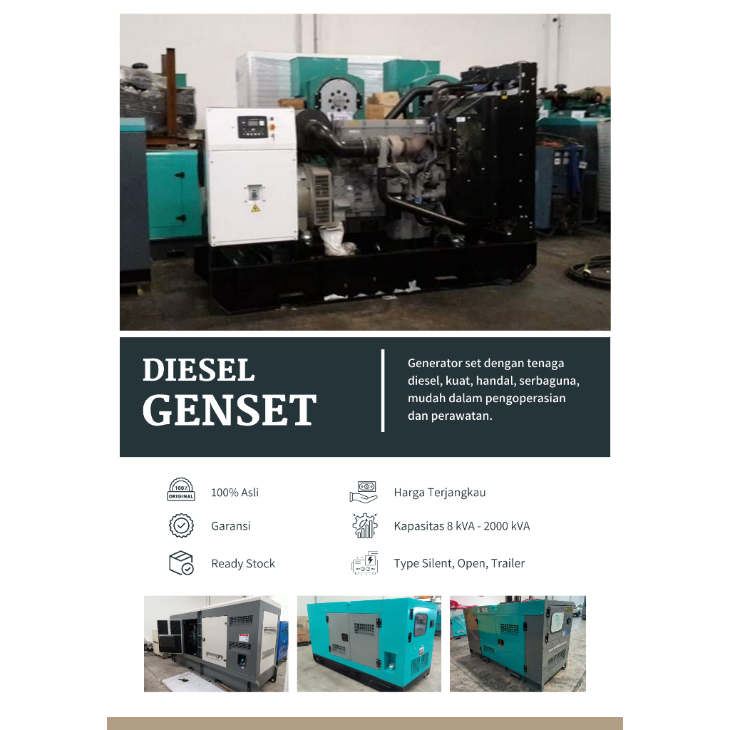 Perkins - Genset Diesel 3 Phase 100 kVA 80 kW 1500 Rpm Stamford Type Silent