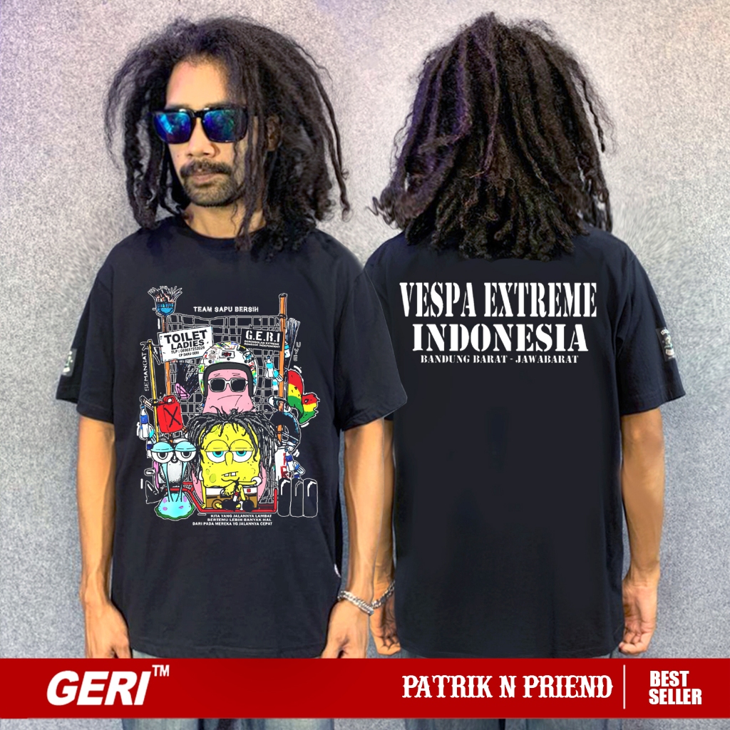 Kaos Vespa Geri Original -  SPN  HITAM