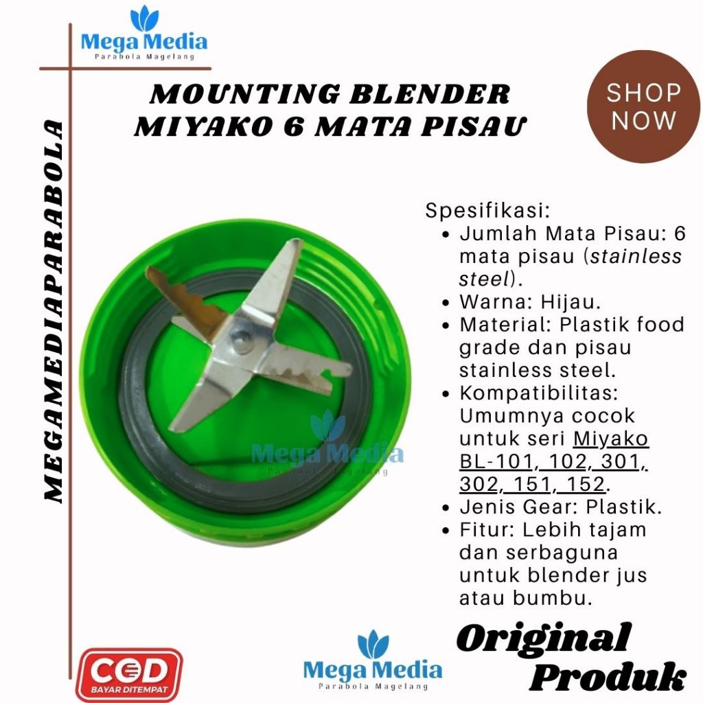 Mounting Blender Miyako 6 Mata Pisau/Dudukan Blender Miyako