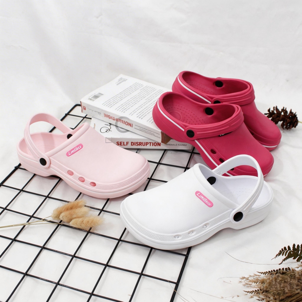 Sendal Baim Slip On Santai Anti Slip Rumahan Bahan Eva Sandal Kodok Cewek Slop Ringan Empuk