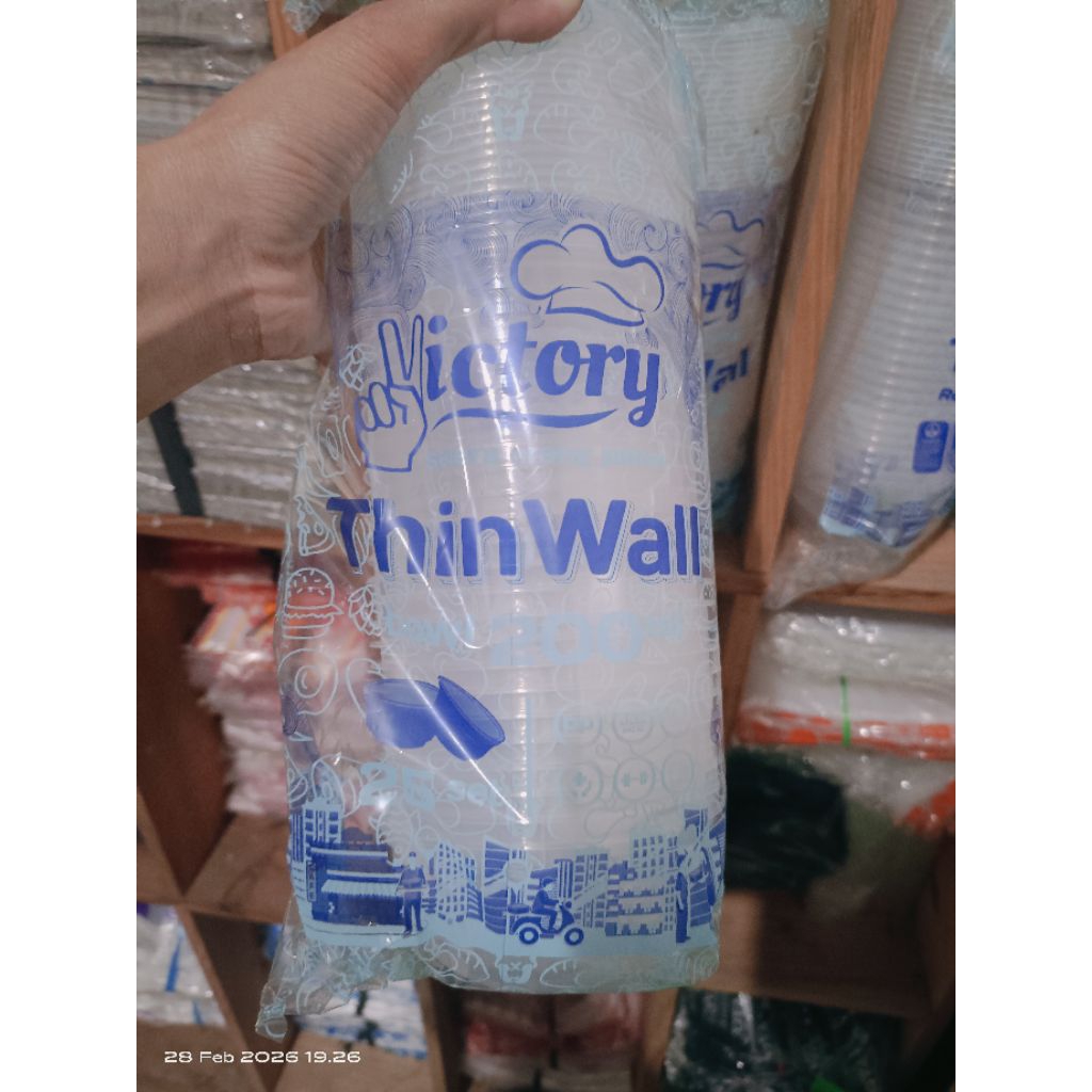 TWINWALL MANGKOK PLASTIK 200 ML/TWINWALL BOWL 200 ML ISI 25 PICS