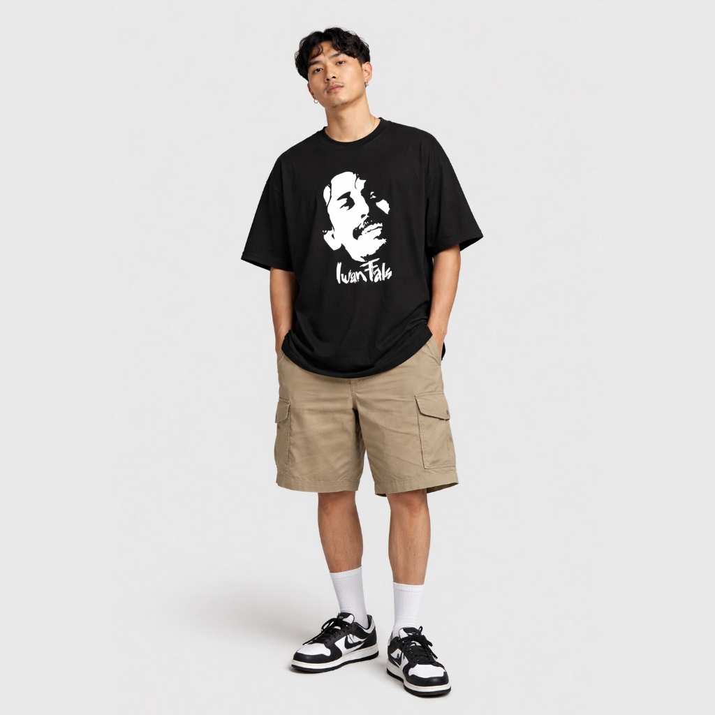 Broali Kaos Iwan Fals Musisi Legenda Indonesia Bang Iwan Cotton Combed 24s Warna Hitam
