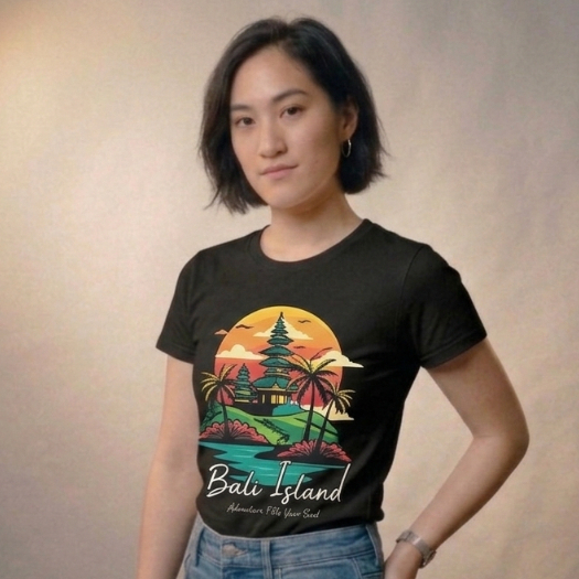 KAOS BALI ISLAND COTTON COMBED PREMIUM UKURAN S-XXL/ATASAN / KAOS DEWASA ANAK PRIA WANITA