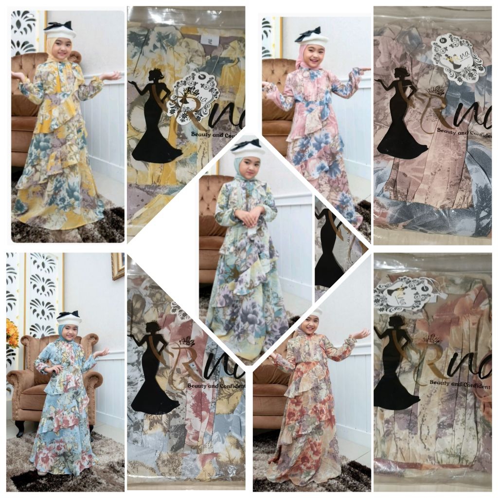 Gamis Anak Rinbi Dress Kids Ori By Irna Emerald (Ready)