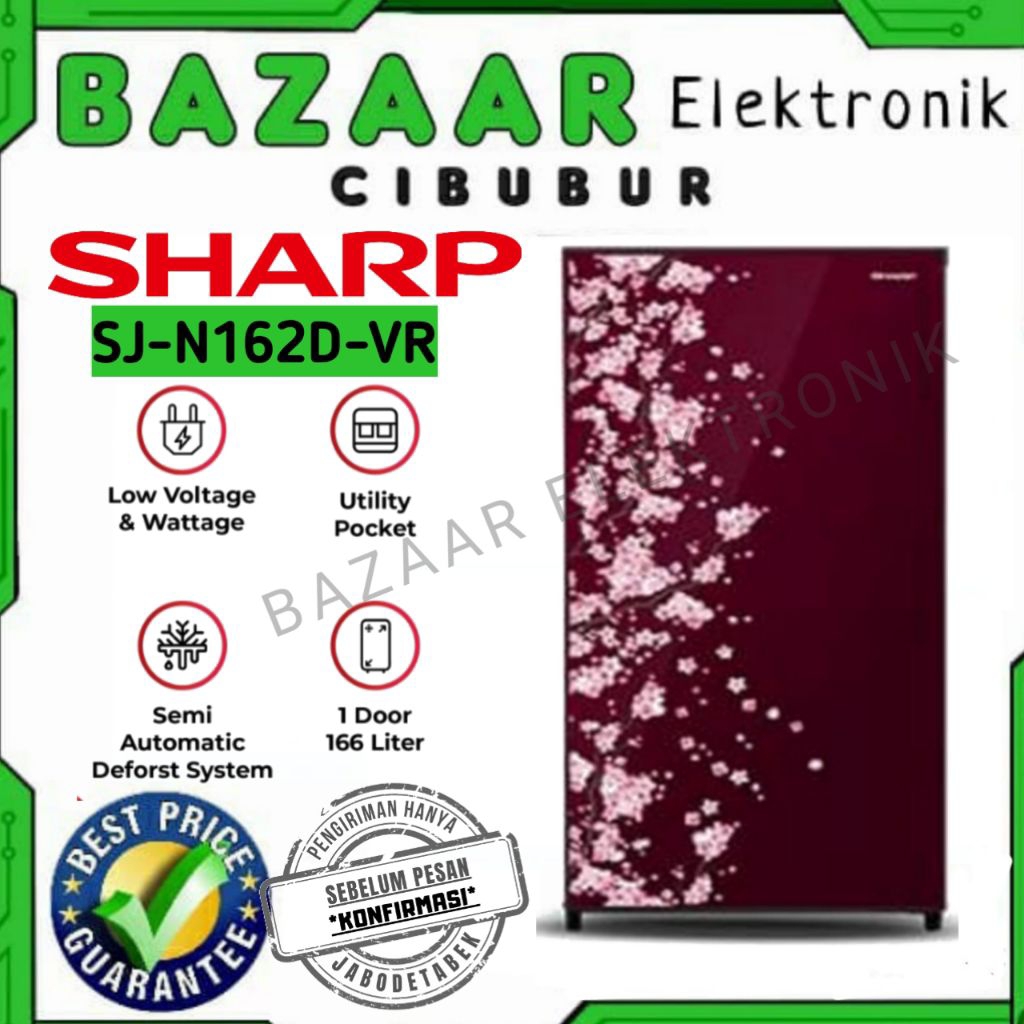 KULKAS 1 PINTU SHARP SJ-N162D-VR / SJ N162D VR / SJN162DVR RED