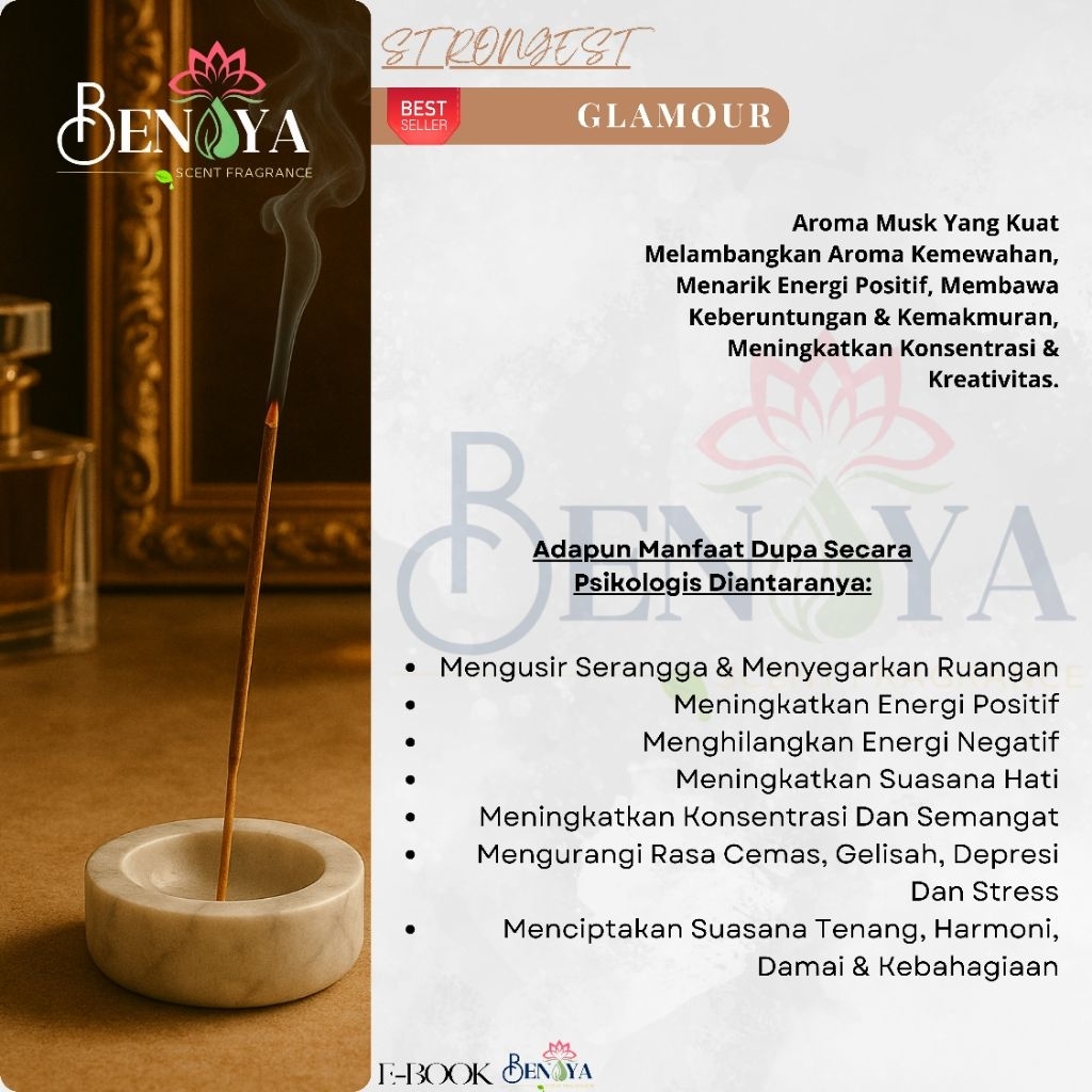 BENAYA Incense Stick GLAMOUR AROMATERAPI BAKAR DUPA HIO WANGI PREMIUM