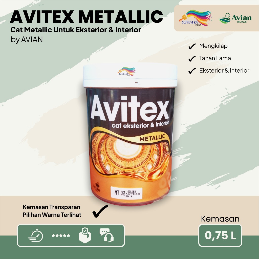 Cat Emas Cat Metaliq Cat Avitex Metalic 750cc campuran air