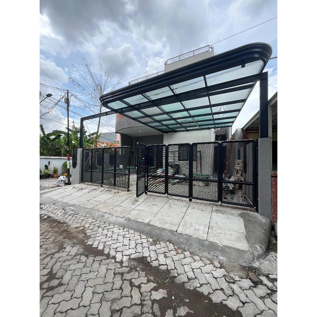 Kanopi Kaca Modern Tempered Transparan Tahan Lama Untuk Rumah