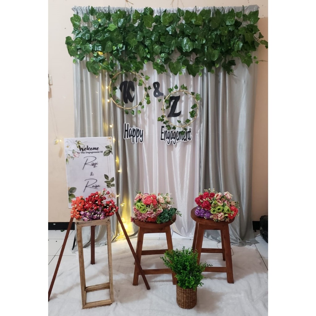 Backdrop Lamaran 3 meter Dekorasi Tunangan Set Backdrop Engagement
