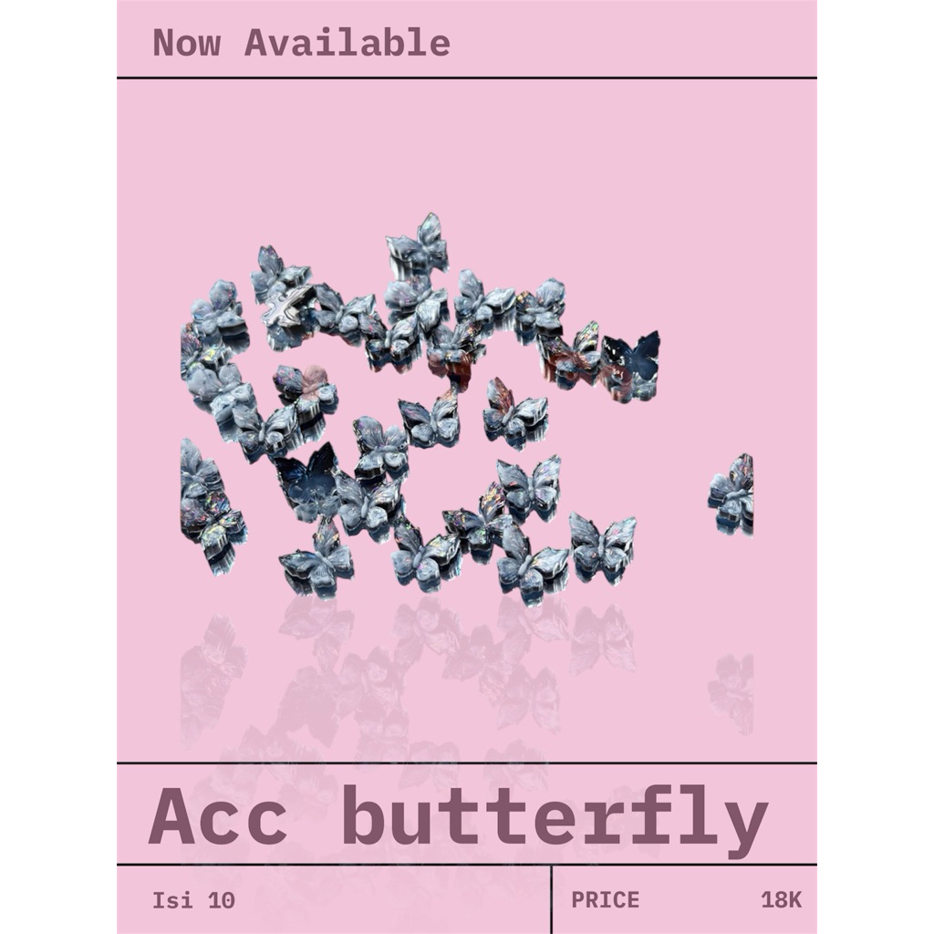 aksesoris kuku butterfly kupu kupu , aksesoris nail art kupu kupu butterfly