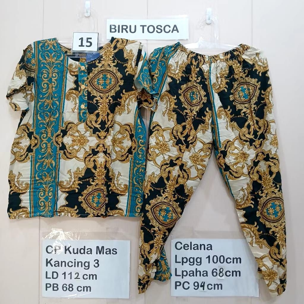 Setelan Baby Doll Lengan Pendek Celana Panjang Kuda Mas Original Asli Pekalongan Motif Kekinian Vira