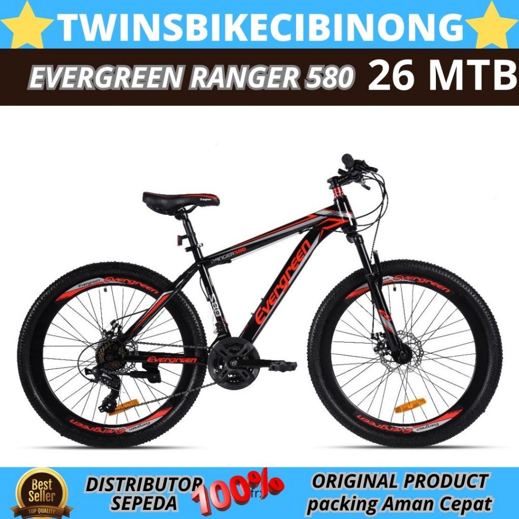 Sepeda Gunung 26 MTB EVERGREEN RANGER 580 3 x 8 Speed