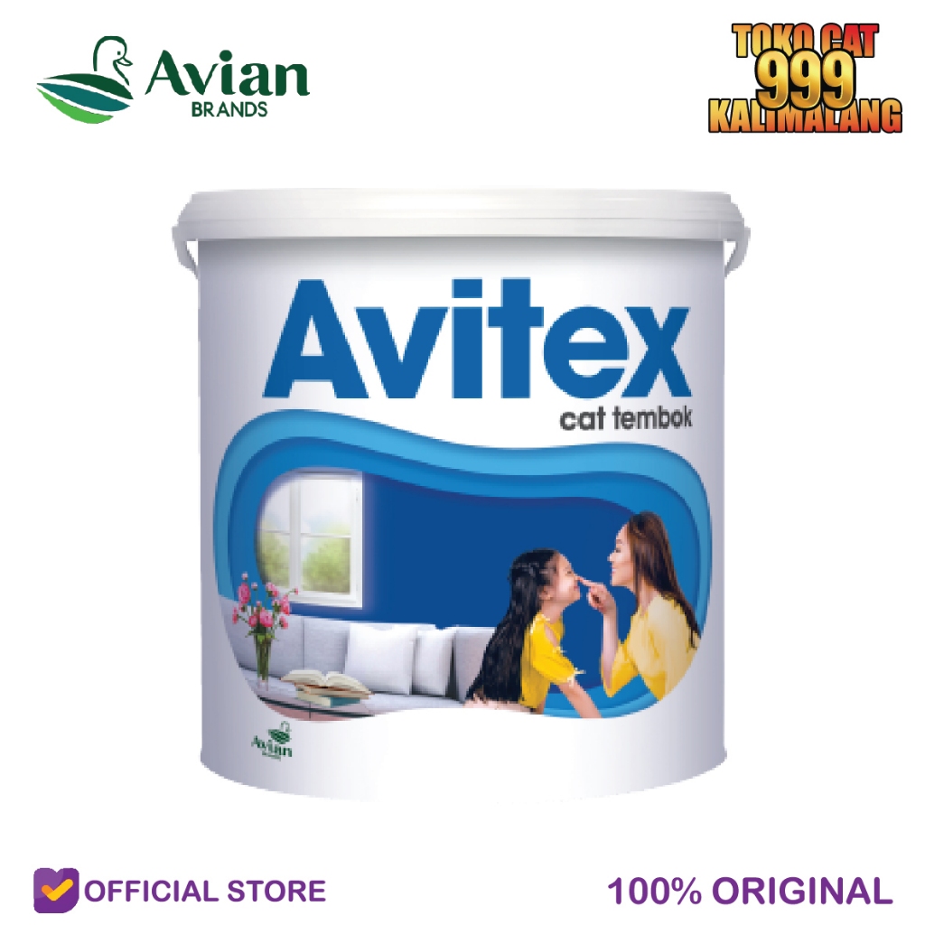 Cat Tembok Rumah Interior Avian Avitex Interior Warna Putih Pail 25 Kg REGULER/CARGO