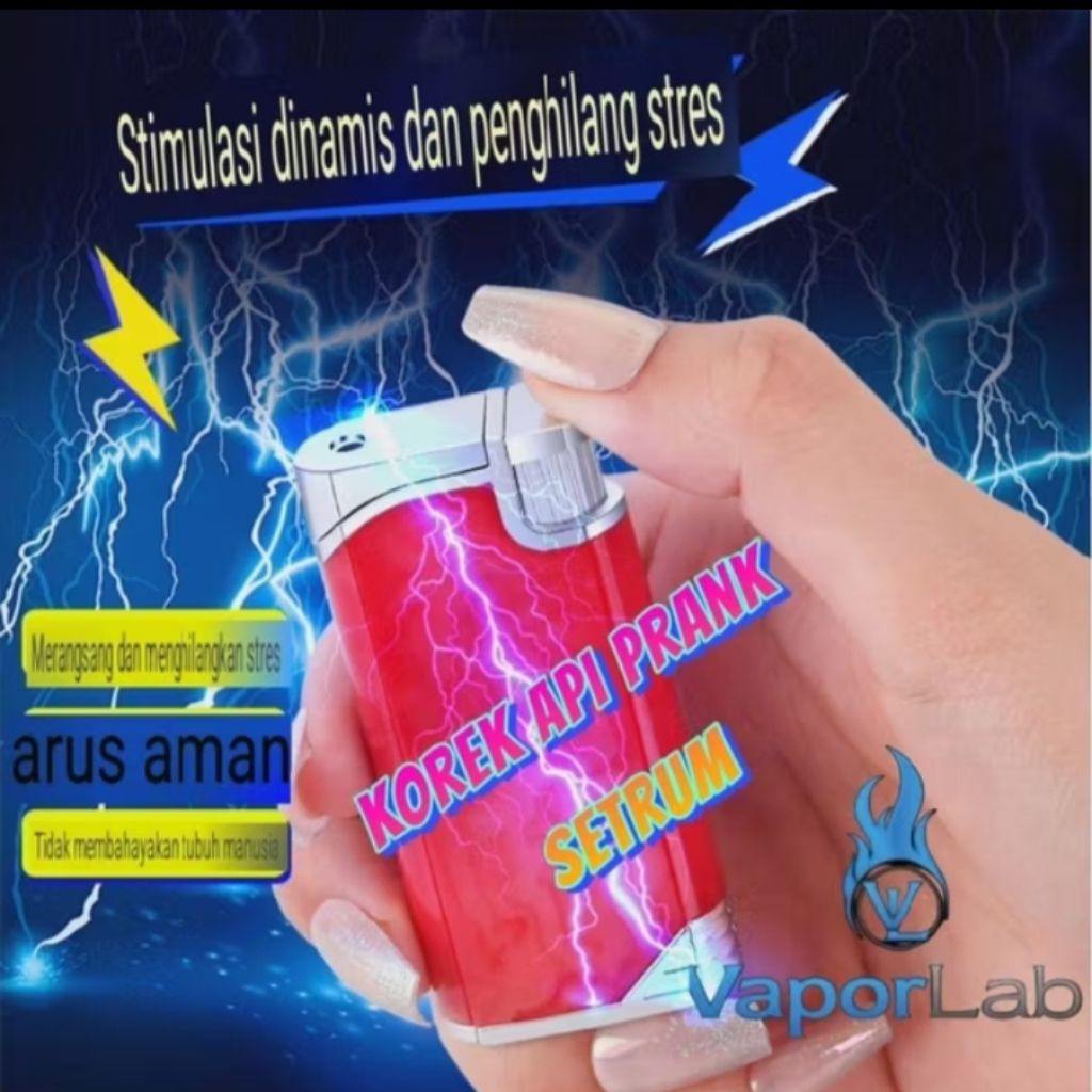 korek api bara hijau setrum prank jahil iseng unik lucu shock isi ulang gas lighter
