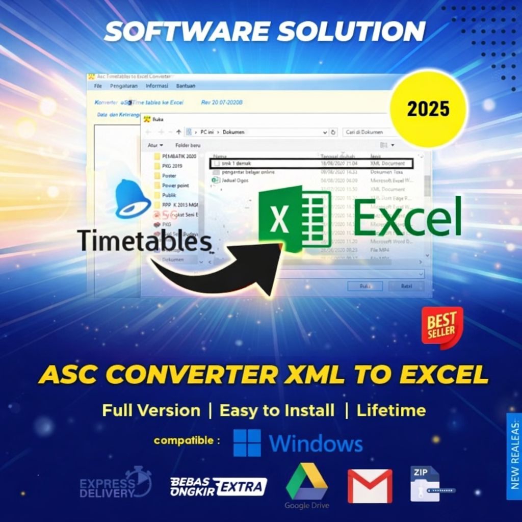 ASC Converter XML to Excel Full Version | Convert Timetables ASC ke Excel | Software Windows | Mudah