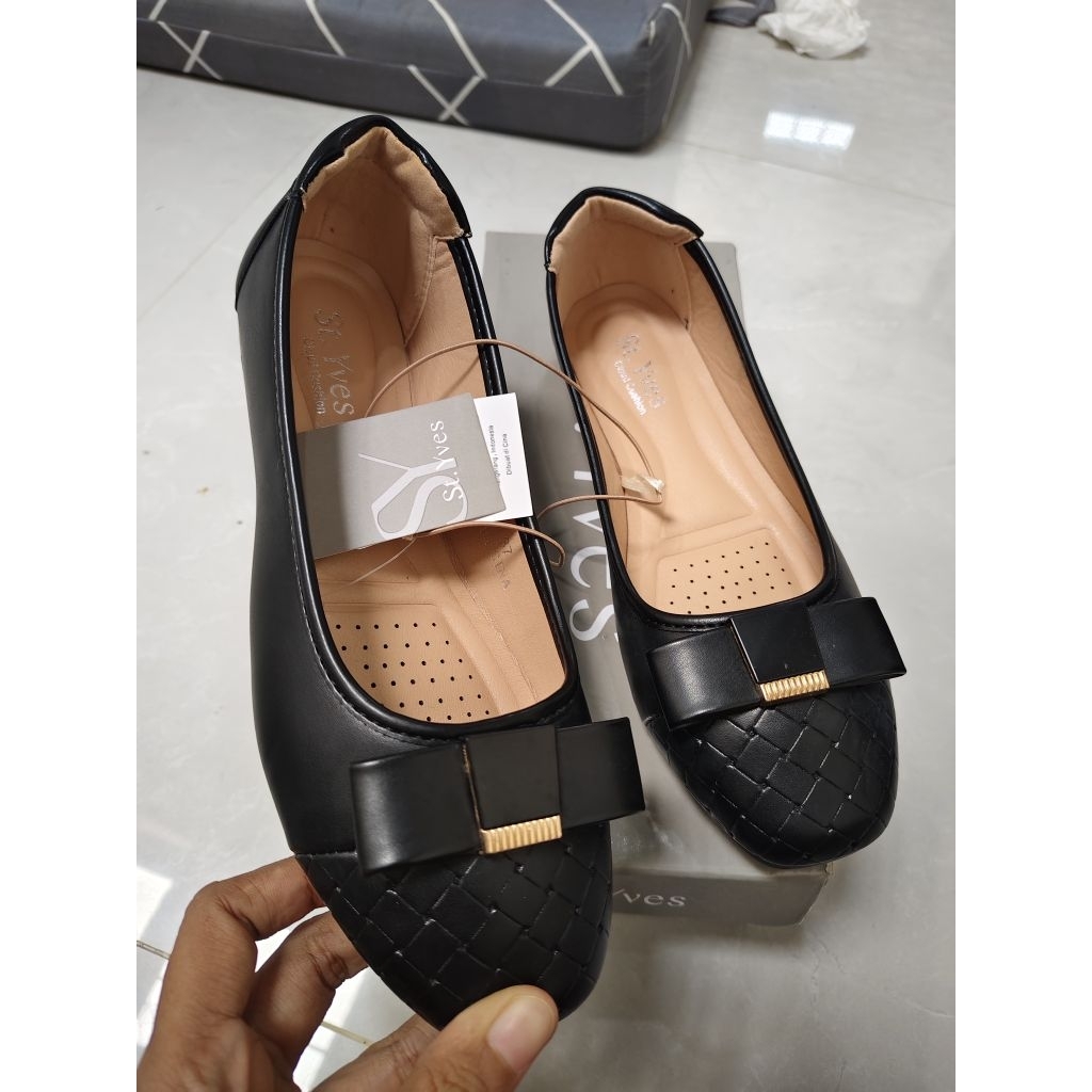Flatshoes St.Yves Sepatu Flatshoes Wanita Hitam Brand Styves Matahari Terbaru Original Mall