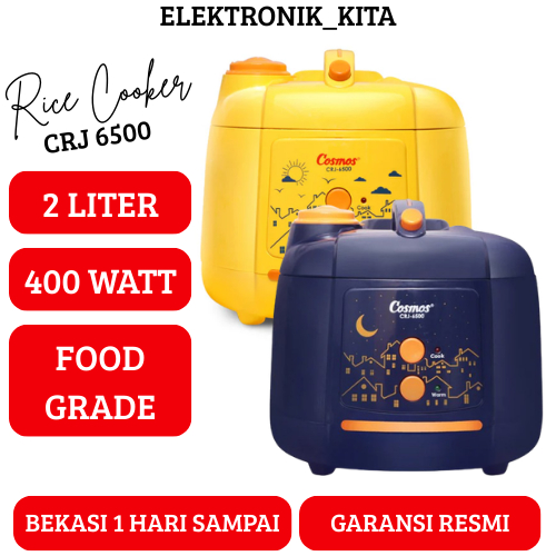 COSMOS RICE COOKER 2 LITER CRJ 6500 CRJ6500 CRJ-6500 MAGIC COOM FOOD GRADE GARANSI RESMI BEKASI