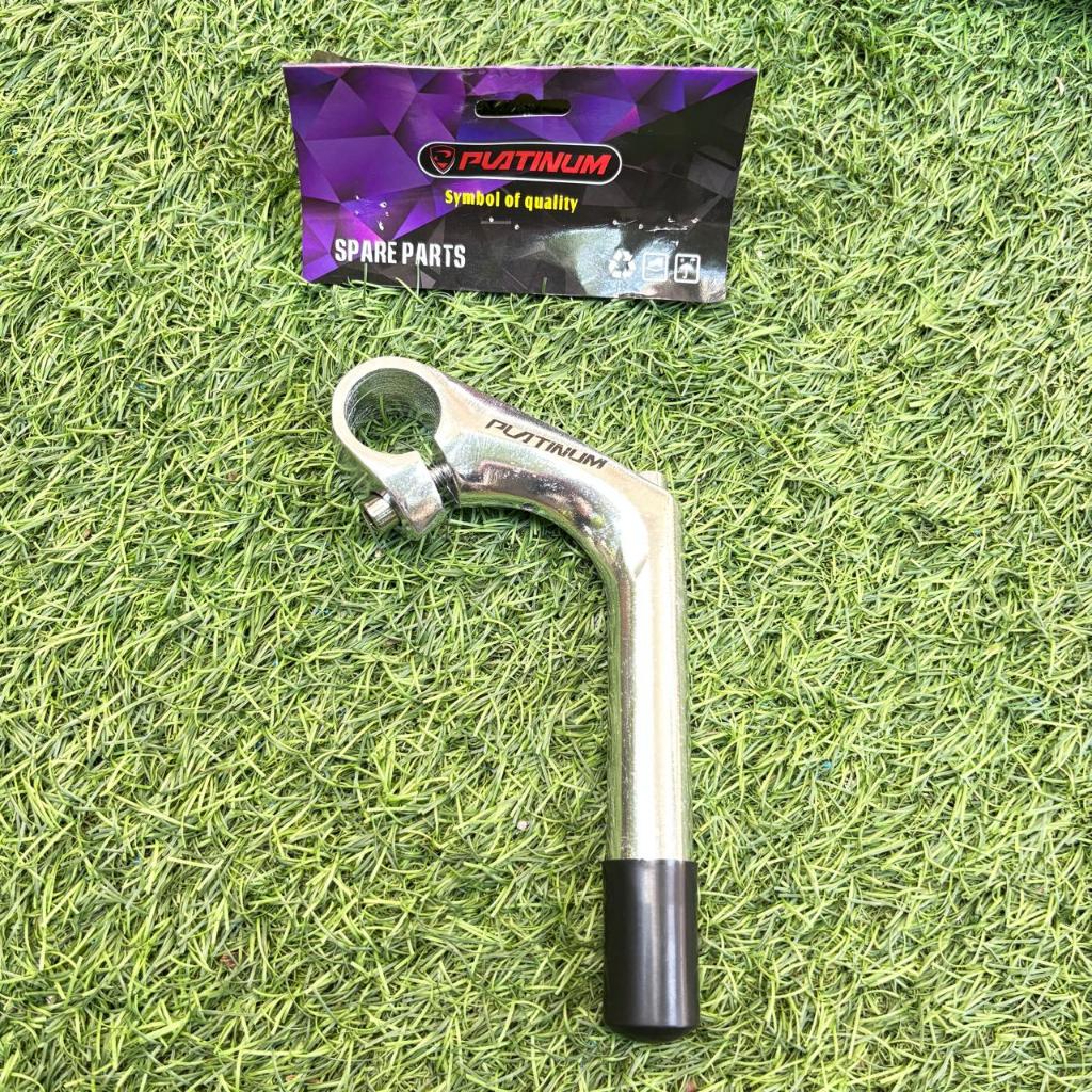 Stem Bangau Balap Platinum Silver Alloy 22.2 mm Ancer Tiang Stang Sepeda Fixie Vintage Mini Balap