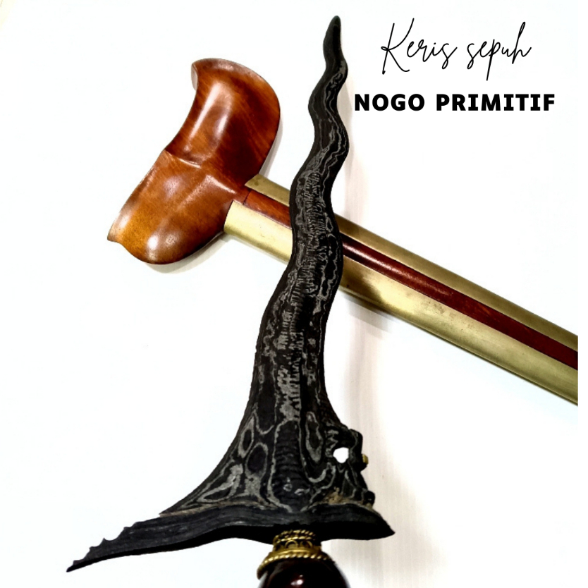Keris Sepuh Nogo Primitif Pamor Ngulit Semongko Tangguh Madura | Sandangan Warangka Gayaman Solo
