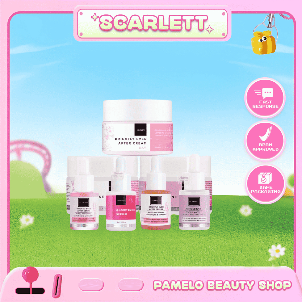 Scarlett Whitening Brightly Ever After & Acne Series - Glowtening Serum | Day Cream | Night Cream | 