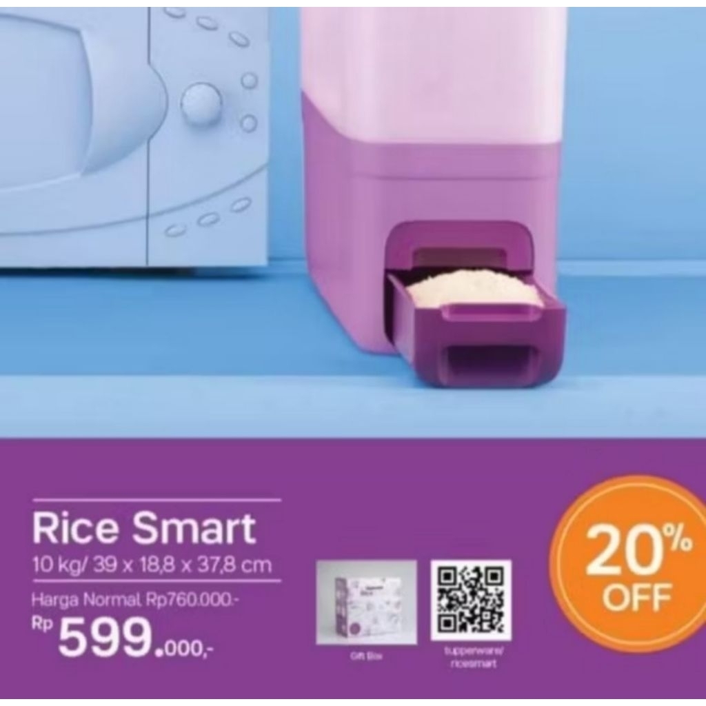 Rice Smart Tupperware 10L Rice Box Dispenser Beras