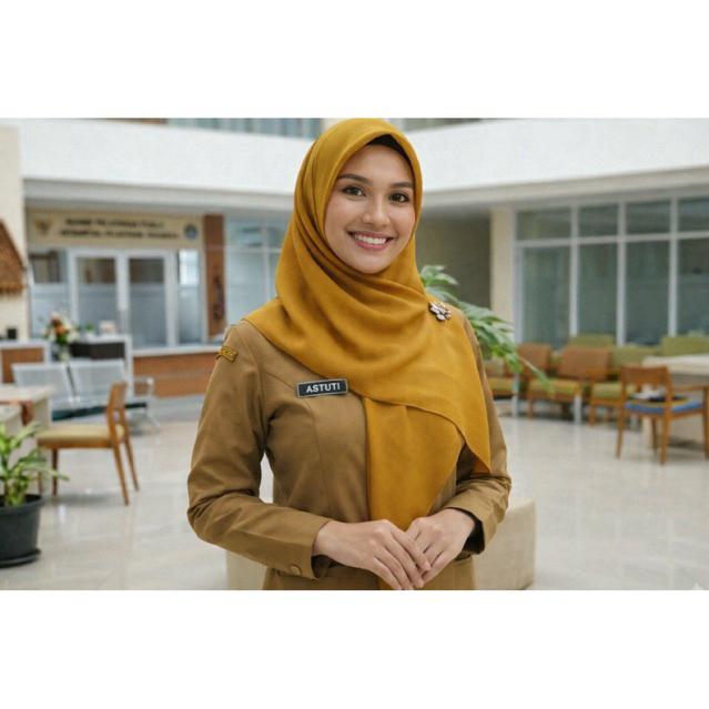 Hijab PNS Paris Varisa Segi Empat Pegawai PNS | Hijab PNS ASN | Kerudung Dinas Kantor Wanita