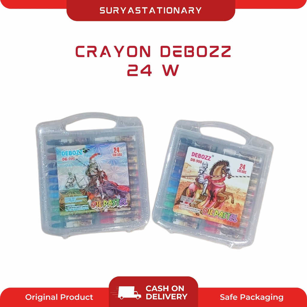 (SET) Crayon Debozz 24 W / Krayon Debozz 24 Warna / Oil Pastel debozz