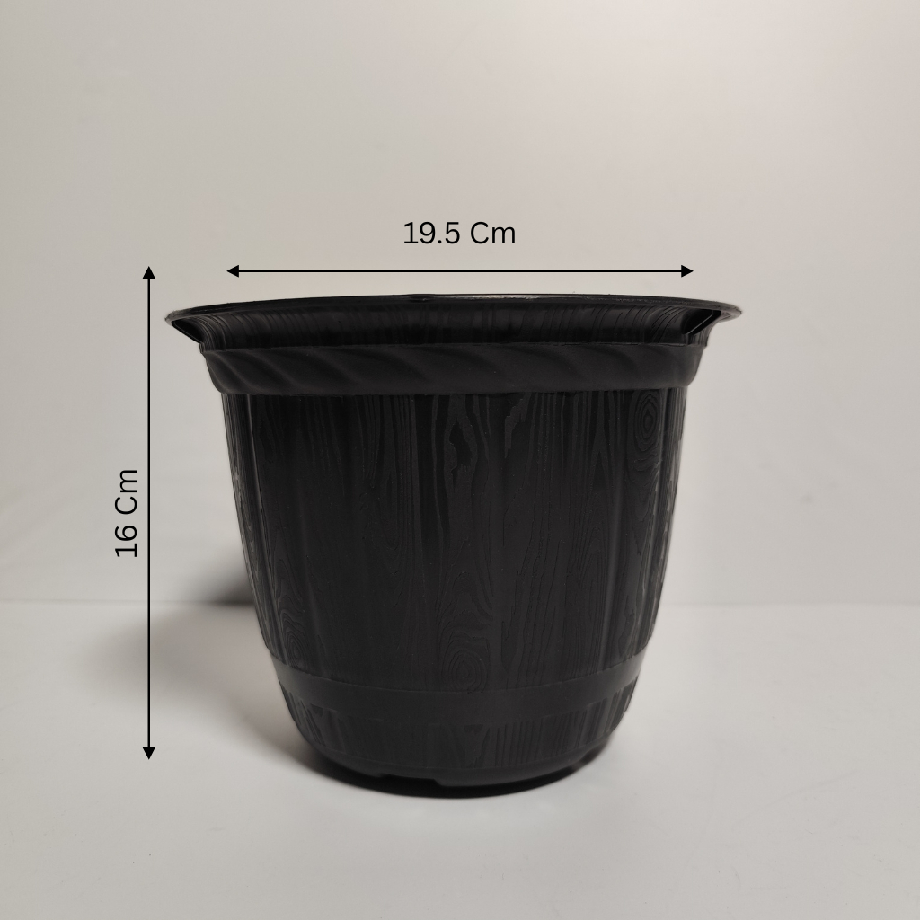 READY STOCK | Pot Edelweis Black 20cm (2920) 1 Ball | Pot | Serba Serbi