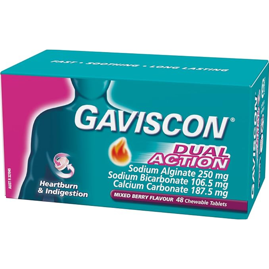 Gaviscon Double Action 48 Tablet Mixed Berry Obat Asam Lambung GERD Maag