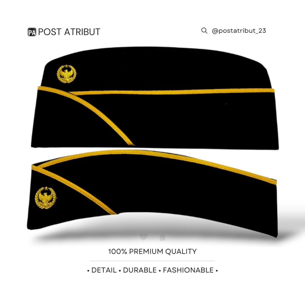 Bivakmut KEMENIMIPAS + Emblem Luxury Gol.3A-3C  Hitam Terbaru / Topi Bivakmut KEMENIMIPAS Gol.3D-4B 