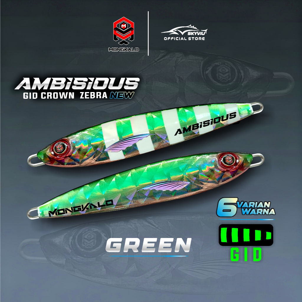 Mongkalo Ambisious Kipas GID-Zebra noMotif Fluorescent 40 Hijau