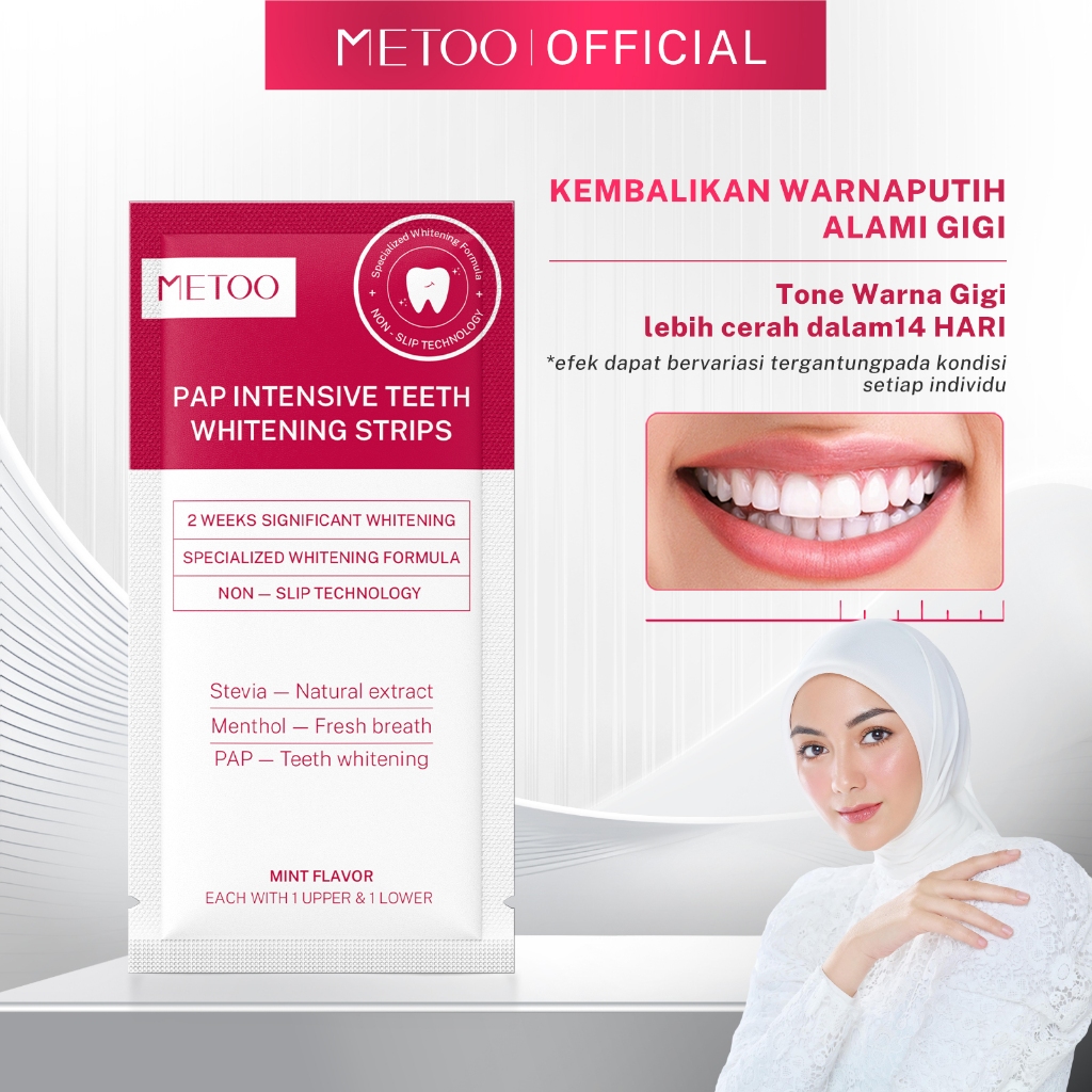 METOO PAP Intensive Teeth Whitening Strips 1 Sachet - Hydrogen Peroxide-Free