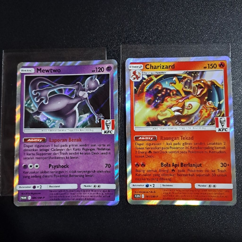 KARTU POKEMON PROMO KFC CHARIZARD MEWTWO