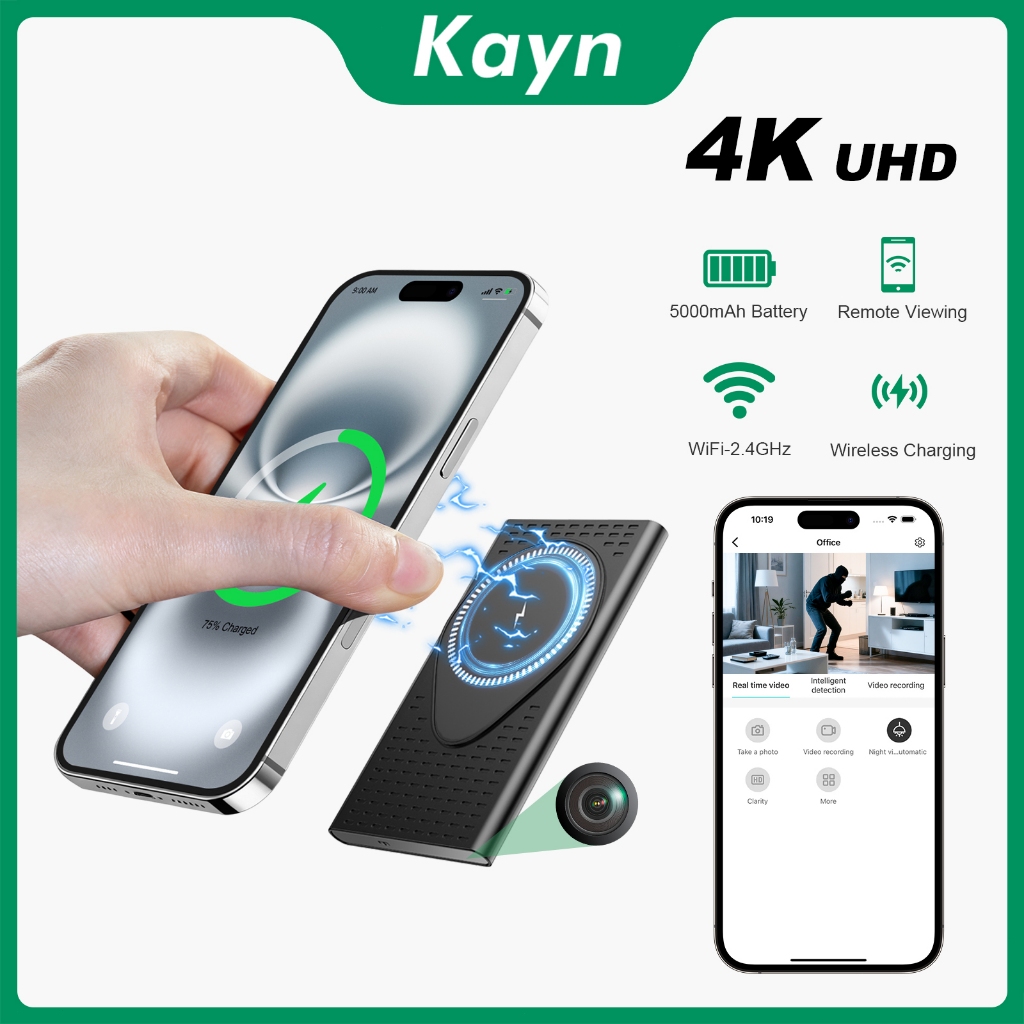 Wireless Power Bank Camera Magnet Tersembunyi–WiFi Night Vision Bluetooth Mini Camera Portable Indoo
