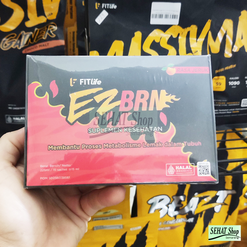 FITLIFE EZBRN 1 Box 15 Sachet @15 mL Suplemen Fitness EZ BURN Pembakar Lemak