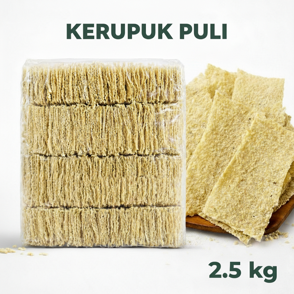 Kerupuk Puli Gendar Mentah 2.5Kg Kiloan Curah Rasa Bawang | Lempeng Beras Madiun Siap Digoreng