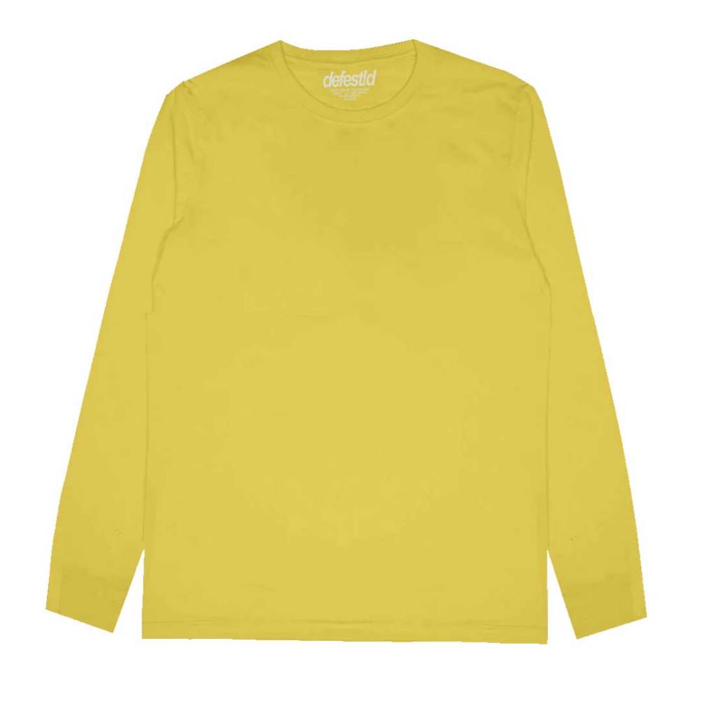 Defestid Kaos Lengan Panjang Polos Terkeren Pria & Wanita Baju Oblong - Kuning