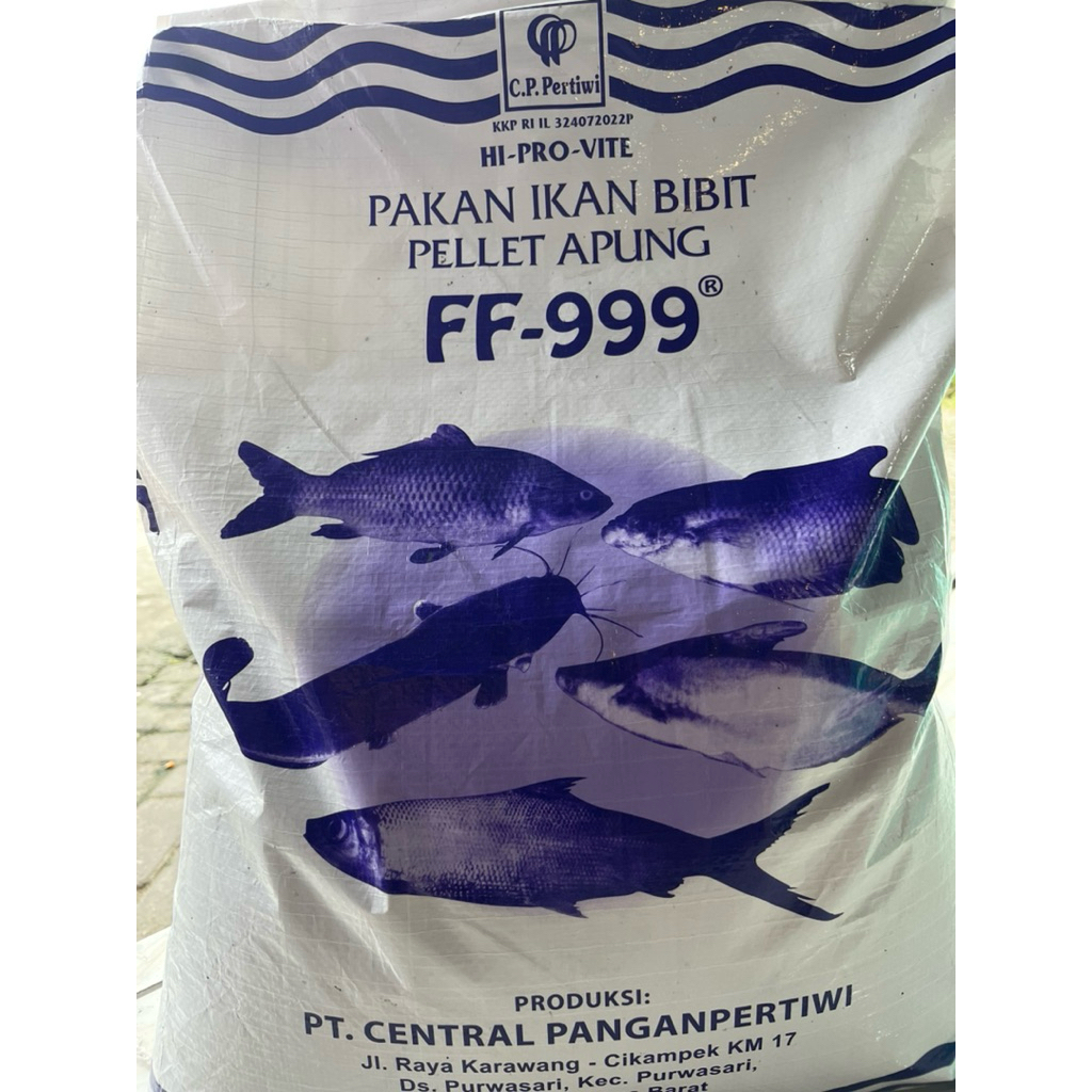 Pakan Benih Ikan FF999 Repack 1kg Hi Pro Vite