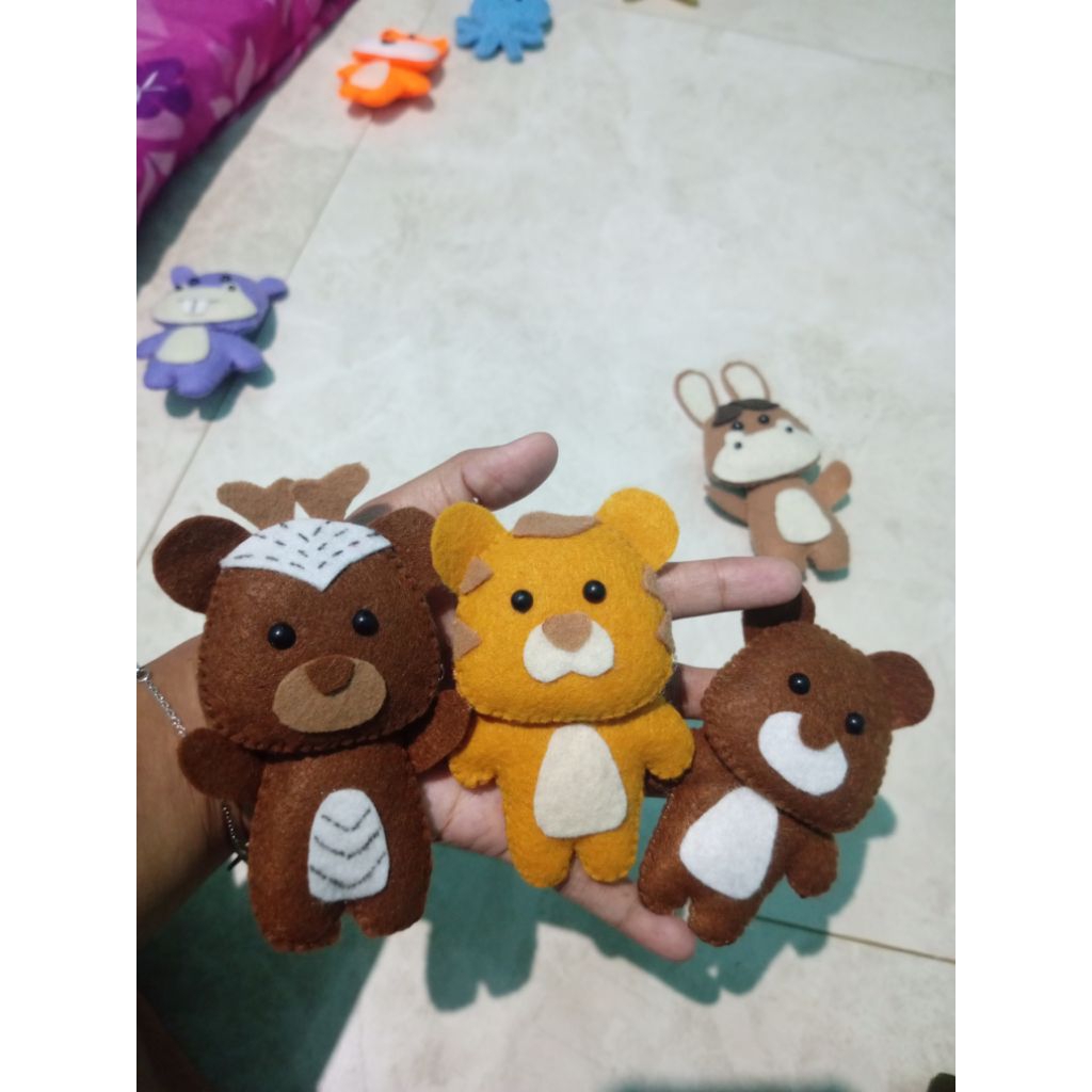 BARANG READY APLIKASI BONEKA FLANEL RUSA| MACAN| BERUANG