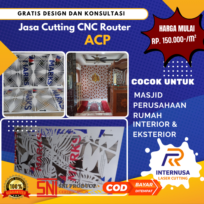 Jasa Cutting CNC Router ACP | Laser Cutting ACP Panel Dekorasi Interior & Eksterior