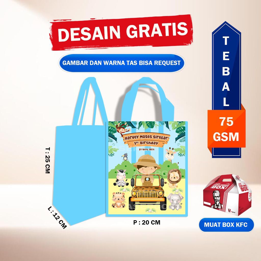 tas ultah safari tas ultah animal tas ultah hewan