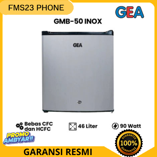 KULKAS MINI BAR GEA Mini Bar GMB-50 INOX – Kulkas Mini Hemat Energi Desain Elegan Low Watt Garansi R