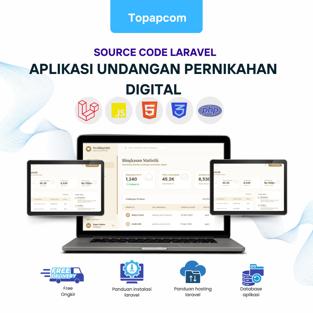 Aplikasi Undangan Pernikahan Digital Laravel | Source Code & Database