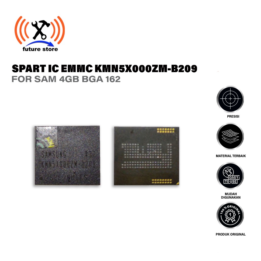 IC EMMC SAMSUNG KMN5X000ZM-B209 4GB BGA 162 KMN5 KMN5X J100H - SPAREPART HP -  SPAREPART UNTUK SAMSU