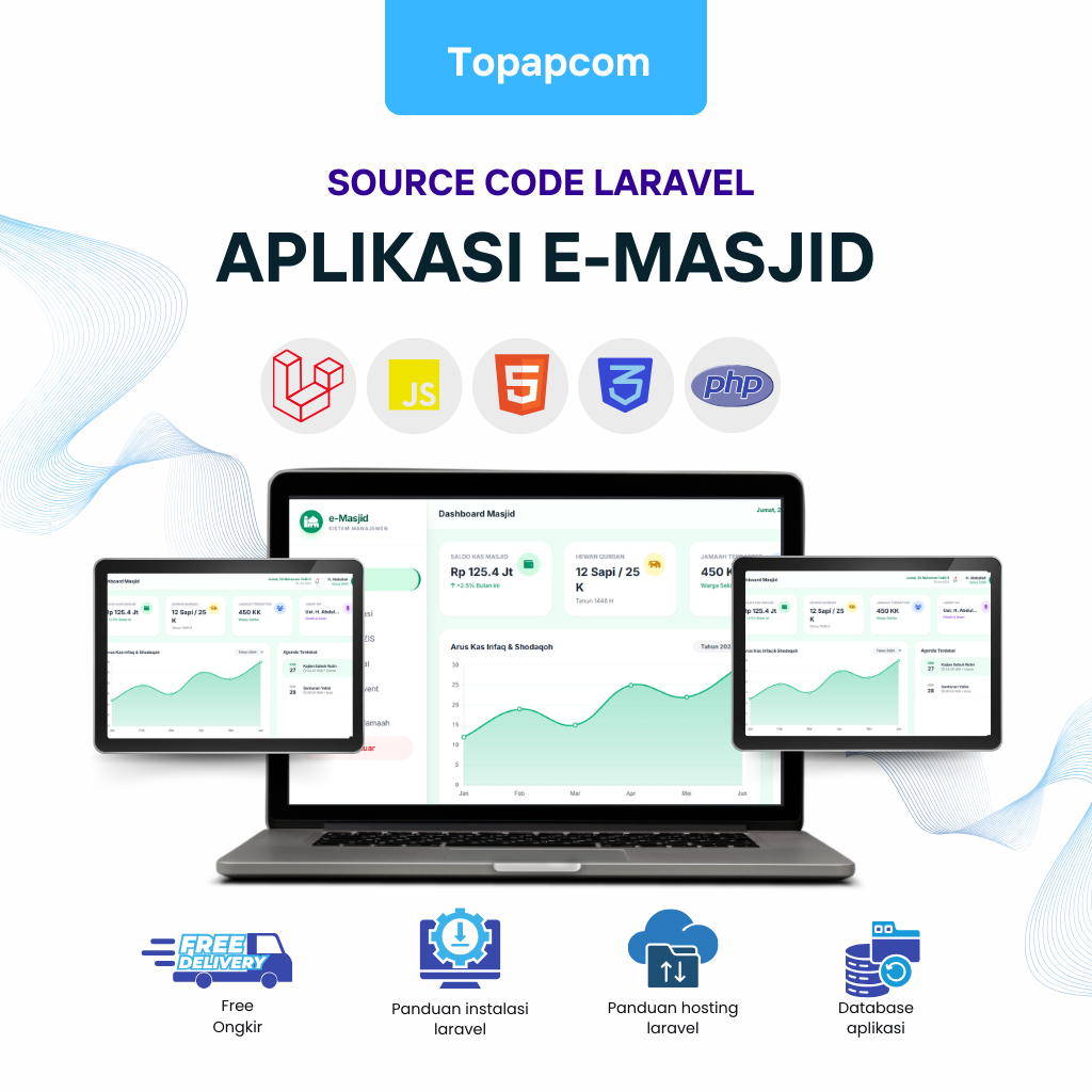 Source Code Aplikasi e-Masjid Lengkap Laravel | Keuangan ZISWAF, Qurban, Event & Berita Masjid | len